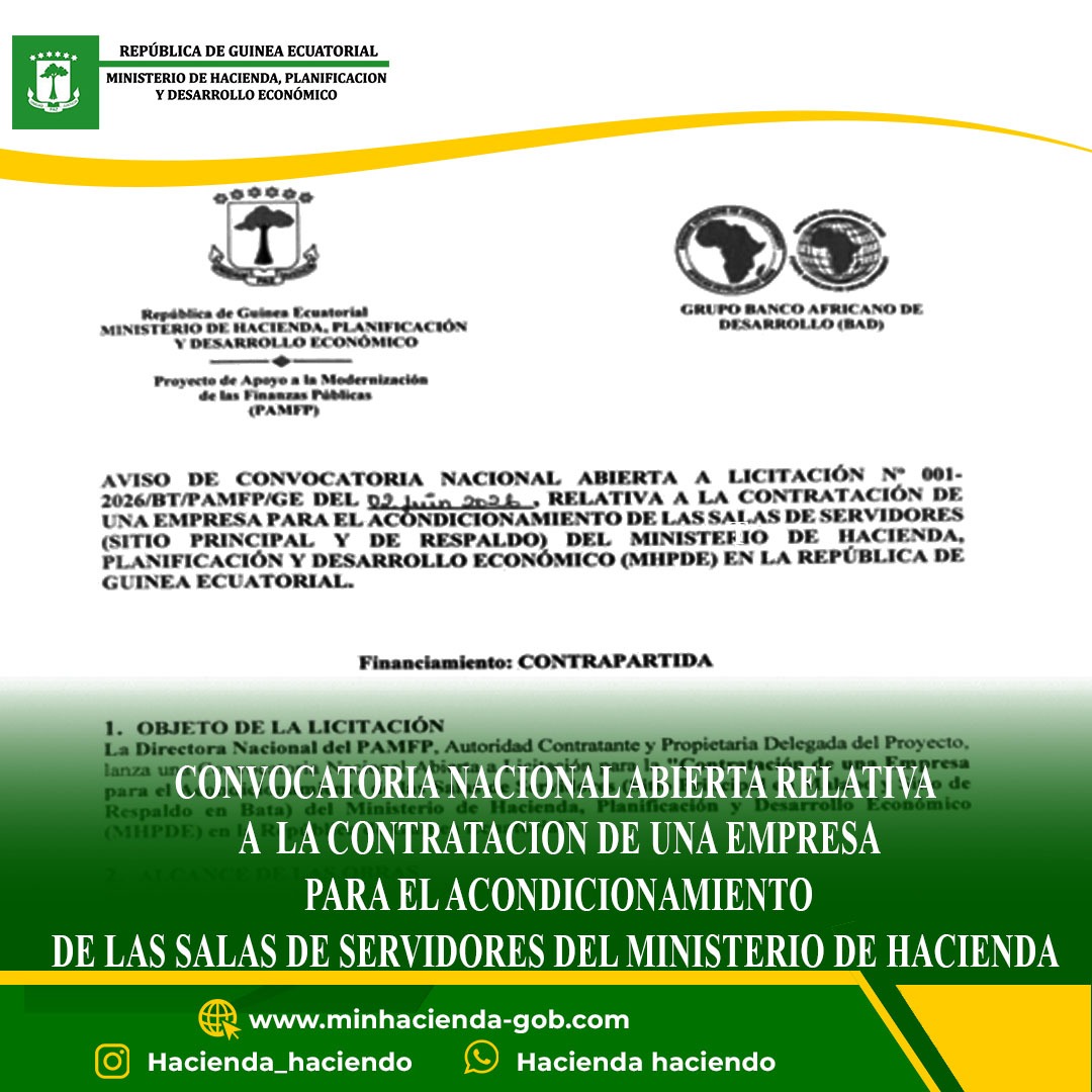 El Proyecto de Apoyo a la Modernización de las Finanzas Públicas (PAMFP), lanza dos Convocatorias de Licitación pública para la.