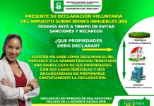 ESTIMADO CONTRIBUYENTE, PRESENTE SU DECLARACIÓN VOLUNTARIA DEL PAGO DEL IMPUESTO SOBRE BIENES INMBUEBLES (IBI)